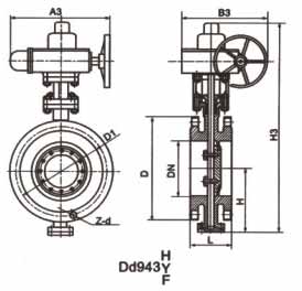 D973F对夹式多层次金属硬密封蝶阀